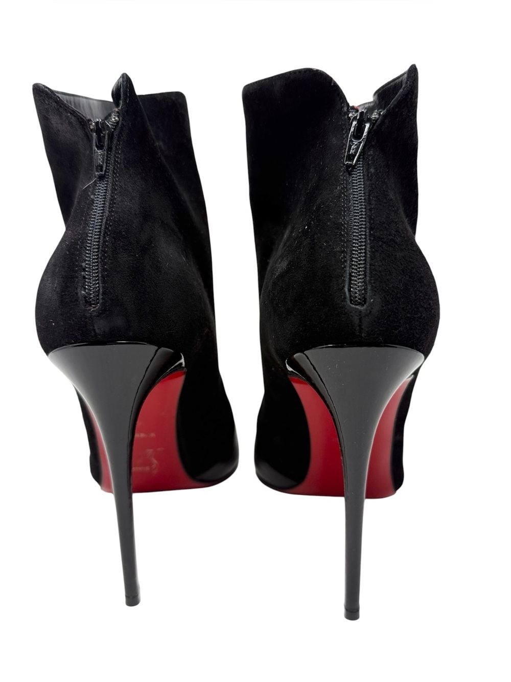 Christian Louboutin Gaetanina Black Leather Suede Almond Toe Ankle Boots Size 40 - Picture 6 of 10